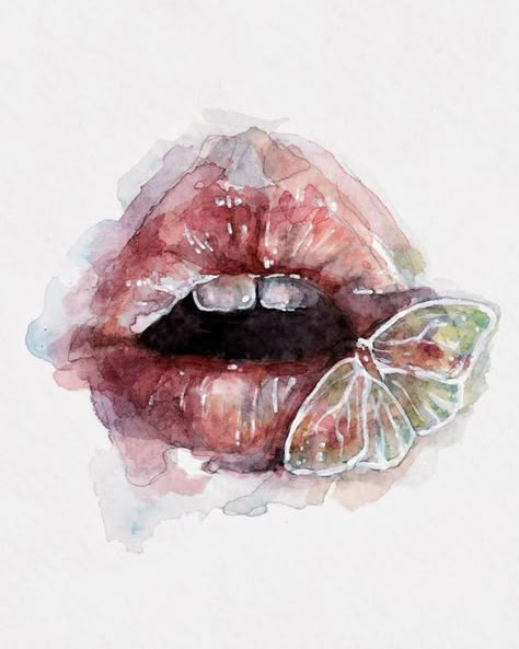 agnes cecile on Instagram: "Mouth 🦋 10x14 cm Miniature artwork for Delicatessen exhibition. Opening 3rd November at @nerogalleryroma For this show we choose a selection of paintings where feminine figures interact and merge with animals ✨ 〰️ #agnescecile #watercolorart #watercolor #watercolorpainting #watercolorillustration" November Painting Ideas, Agnes Cecile Watercolor, Agnes Cecile Art, Agnes Cecile, Flower Drawing Tutorials, Pink Painting, Fruit Illustration, Book Art Drawings, Painting Art Projects