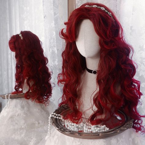 Smarter Shopping, Better Living! Aliexpress.com Hair Designs Aesthetic, Long Hair Styles Wavy Hair, Red Hair Styles Hairstyles, Wavy Long Hair Styles, Long Red Hairstyles, Fantasy Hairstyle, Red And Pink Hair, Cute Wig Hairstyles, Hair Claim