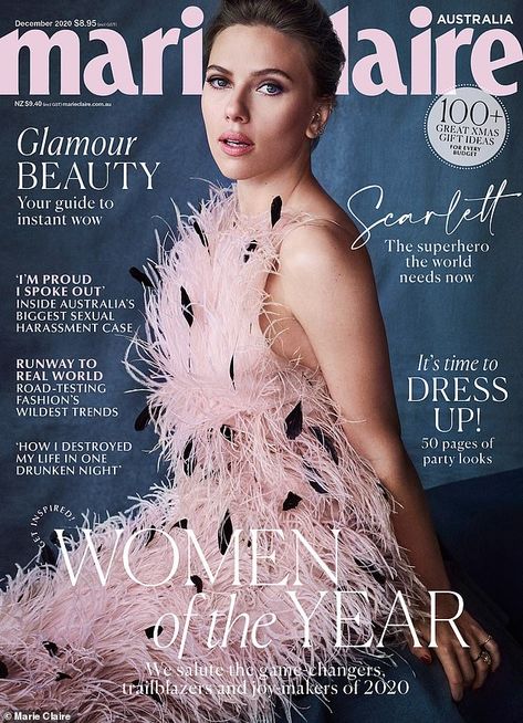 Ms Berejiklian's interview appears in the December issue of Marie Claire magazine. Pictured: actress Scarlet Johansson Marie Claire Magazine Cover, Carrie Bradshaw Outfits, Marie Claire Australia, Marie Claire Magazine, Magazine Pictures, Budget Beauty, Glamour Beauty, Carrie Bradshaw, Party Looks