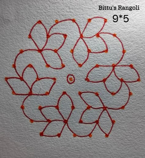 Tamil Kolam Design, Kubera Muggu, Muggulu Design Simple With Dots, Dot Rangoli Patterns Simple, 15 Dots Rangoli, Raghavendra Swami, Dot Kolam Designs, Rangoli Dots, Dotted Rangoli