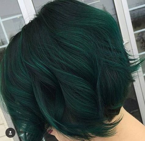 Beautiful green!!! Dark Green Hair Dye, Emerald Hair, Dark Green Hair, Green Hair Dye, Hair Color Options, Teal Hair, Dye Ideas, Colorful Hair, Hair Colours