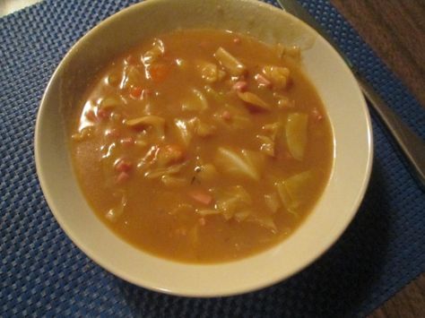 French Cabbage Soup from Door County, WI | Food.com Ham And Cabbage Soup, Creamed Cabbage, Ham And Cabbage, Canned Carrots, Cabbage Soup Recipe, Canned Potatoes, Door County Wi, Sweet Butter, Corn Beef And Cabbage