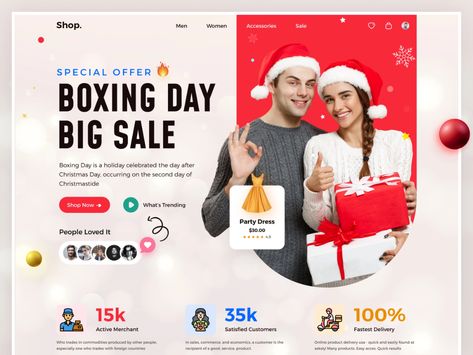 Christmas Sales Shop Landing Page by CreativePeoples Digital Agency on Dribbble Sales Design, Christmas Sales, Ux Design Inspiration, Woocommerce Themes, User Experience Design, Creative Poster Design, Best Web Design, Digital Agency, Ux Web Design