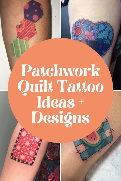 Patchwork Quilt Tattoo Ideas + Designs - TattooGlee Quilt Tattoo, Ship Tattoo Sleeves, Tattoo Patchwork, Violet Flower Tattoos, Patchwork Tattoo, Star Tattoo Designs, Tattoo Templates, Tattoo Design Book, Cute Tattoos For Women