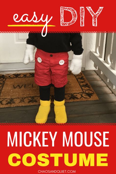 Toddler Boy Mickey Mouse Costume, Toddler Mickey Mouse Costume, Mickey Mouse Toddler Costume, Diy Mickey Mouse Costume, Mouse Costume Halloween, Mickey Mouse Halloween Costume, Diy Costumes For Boys, Halloween Costumes Kids Homemade, Mickey Costume