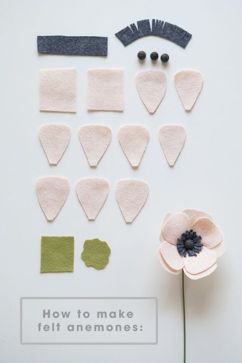 All the petals you will need to make a darling felt anemone! Felt Flowers Diy Easy, Perlengkapan Bayi Diy, Felt Flowers Patterns, Diy Fleur, Săpunuri Handmade, Felt Flowers Diy, Diy Flores, Fleurs Diy, Felt Ideas