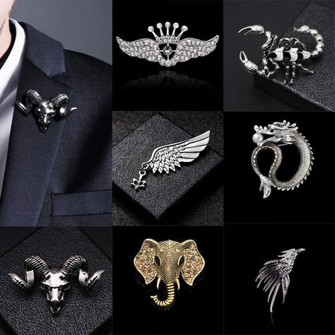 Online Shop i-Remiel British Style Fashion Retro Brooch Pin for Men Hawk Wing Crown Rudder Elk Owl Leaf Badge Suit Shirt Collar Accessories | Aliexpress Mobile Wing Crown, Brooch Pin For Men, Men Brooch, Hawk Wings, Men's British Style, Men's Brooch, Collar Accessories, Suit Pin, Suit Shirt