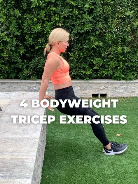 4 Bodyweight Tricep Exercises (Do Tricep Exercises at Home) Chest And Tricep Workout No Equipment, Body Weight Tricep Exercises, Tricep Bodyweight Workout, Tricep Exercises At Home, Tricep Workout Without Equipment, Tricep Workout No Equipment, At Home Tricep Workout, Exercises For Triceps, Tricep Workout Women