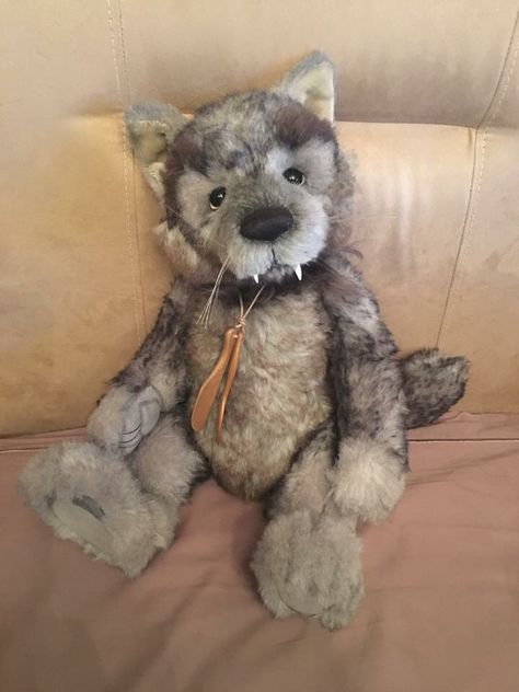 Huff puff Wolf Plushie, Wolf Plush, Charlie Bears, Horror Themes, Sewing Stuffed Animals, Big Bad Wolf, Bad Wolf, Cute Stuffed Animals, Cute Plush