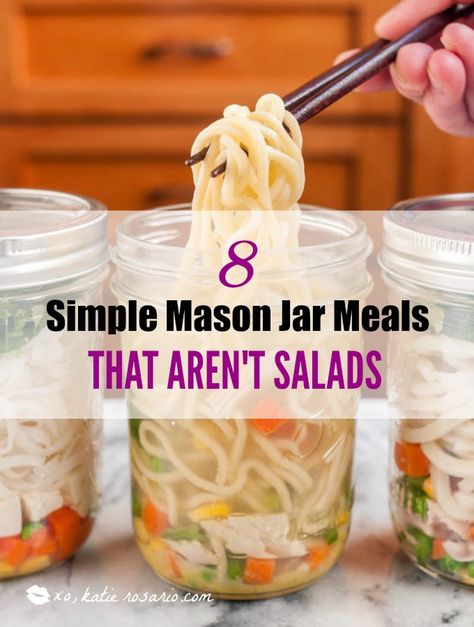 Making recipes that fit in a mason jar is super easy, I just always thought that is was always salads. But I just learned that it is easy to make potable lunches that aren’t salads. How cool is that?! These single serve recipes are genius and range from breakfast to desserts and everything in between. Making portable meals is just a brilliant idea for the workplace. This is a must have! Pinning for now! Mason Jar Lunches Healthy, Mason Jar Meal Prep Lunch, Food Truck Recipes, Mason Jar Recipes, Mason Jar Soup, Mason Jar Meal Prep, Mason Jar Lunch, Mason Jar Recipe, Salad Jar Recipe