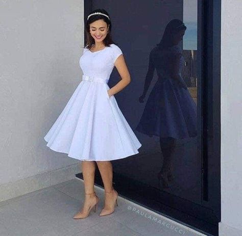 Confirmation Dresses For Teens Classy, Plain White Frock Designs, White Gowns Elegant Simple, Plain White Dress Outfit, White Confirmation Dresses For Teens, White Dress Classy Elegant Short, Simple White Dress Classy, Confirmation Dresses For Teens, Confirmation Dresses White