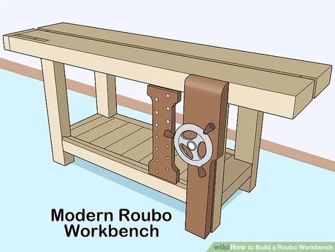 How to Build a Roubo Workbench (with Pictures) - wikiHow Roubo Workbench, Woodworking Plans Workbench, Portable Workbench, Barn Wood Decor, Building A Workbench, Workbench Designs, Workbench Plans Diy, Diy Workbench, Work Plans