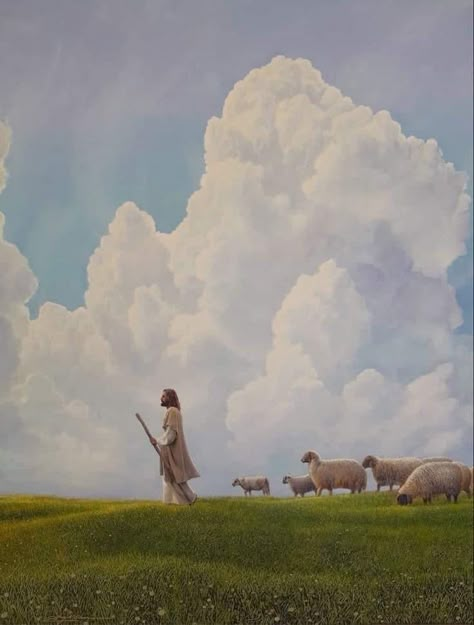 The Lord Is My Shepherd Wallpaper, Jesus Shepherd, Greg Olsen, Sheep Paintings, Christ Artwork, Bible Verse Background, Jesus Artwork, Pictures Of Christ, Lds Art