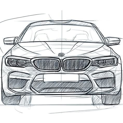 Bmw Design Sketch, Bmw Line Art, Bmw Sketch Drawing, Luxury Car Drawing, Bmw Cars Drawing, Drawing Cars Sketches, Bmw Drawing Easy, Bmw M5 Drawing, Cars Line Art