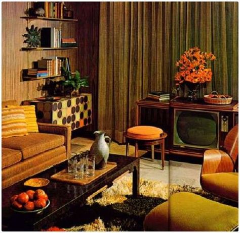 1970s Family Room 50s Living Room, 1970s Living Room, 1950s Living Room, Sala Vintage, Mid Century Interior, Retro Living Rooms, Mid Century Living, Mid Century Living Room, Mid Century Modern Living