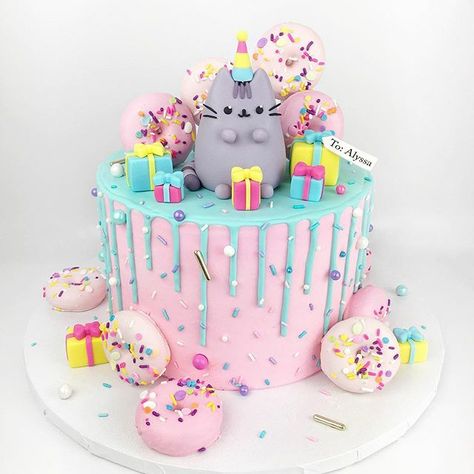 Fondant Cake Ideas, Cat Fondant, Pusheen Cake, Fall Filter, Cat Birthday Cake, Pusheen Birthday, Birthday Cake Inspiration, 9th Birthday Cake, 12th Birthday Cake