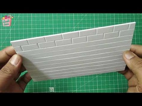 How to make Brick Wall | Miniature Brick Wall | Foam Board Brick Wall @CraftBoxStudio - YouTube Foam Brick Wall Ideas, Miniature Brick Wall, Foam Brick Wall, Brick Wall Ideas, Rock Border, Garden Rock Border, Edging Ideas, Christmas Village Display, Village Display