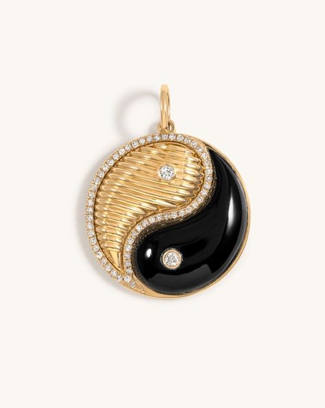 Embrace the duality of life with our Jumbo Radiant Gold Yin & Yang Necklace Charm. This playful statement piece is now available in gorgeous gold, adding a touch of radiance to your wardrobe. Perfect for those who love to mix and match, this charm is sure to become your new favorite! Details:14k solid goldAverage d Yin Yang Necklace, Tennis Necklace, Necklace Charm, Signet Ring, Yin Yang, Charm Earrings, Black Onyx, Gift Necklace, Charm Necklace