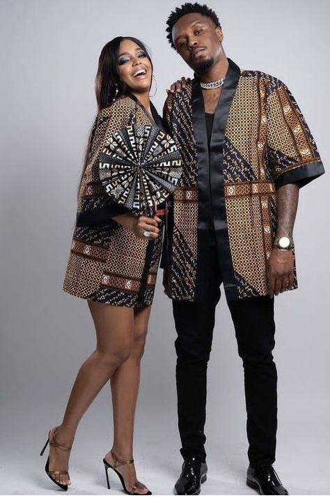 African Print Kimono, Ankara Kimono, Couples African Outfits, African Wear Styles For Men, African Clothing For Men, Classy Dress Outfits, African Men Fashion, African Prints, African Clothing Styles