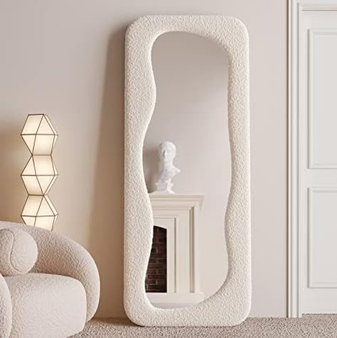 Leaning Against Wall, Arched Floor Mirror, Mirror Standing, Wavy Mirror, Wooden Mirror Frame, Living Room Size, Full Body Mirror, Body Mirror, Modern Mirror