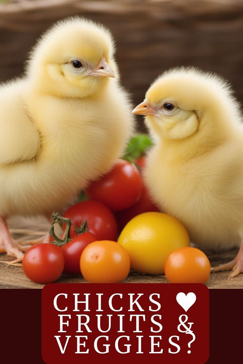 Thinking Of Treating Your Chicks To Fruits And Veggies? Click To Uncover Which Snacks Are Safe And Nutritious For Your Feathered Babies! 🍎🥬 #CanBabyChicksEatFruitsAndVeggies #ChickDiet #HealthyChicks #PoultryNutrition #BackyardPoultry #FeedingChicks #ChickCare #Homesteading #BabyChicks #RaisingChickens #ChickenTreats #FarmLife #UrbanChickens #CuteChicks #SustainableFarming #AnimalCare #PoultryFarming Plants Chickens Like To Eat, What Can Baby Chicks Eat, Caring For New Chicks, Caring For Baby Chicks, Chickens Eating Their Eggs, Day Old Chicks, The Chicks, Backyard Poultry, Chicken Eating