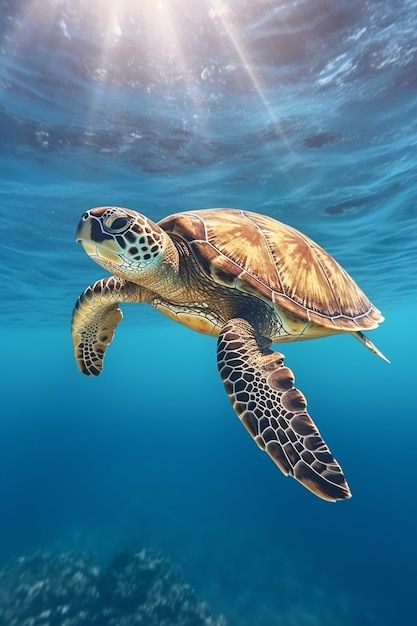 Photo gratuite tortues nageant dans l'oc... | Free Photo #Freepik #freephoto #tortue #nature-sauvage #reptile #animaux-dans-nature Tortoise Images, Sea Turtles Photography, Sea Turtle Pictures, Turtle Images, Sea Turtle Art, Turtle Swimming, Beautiful Sea Creatures, Water Animals, Turtle Art