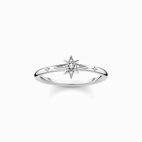 Always Ring, Thomas Sabo Ring, Ladies Silver Rings, Golden Trio, Jewelry Accessories Ideas, Matching Jewelry, Jewelry Lookbook, Modern Ring, Star Ring