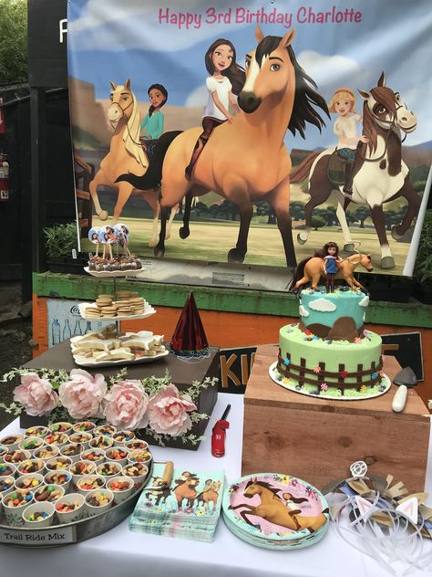 Horses Theme Birthday Party, Horses Birthday Party, Spirit Themed Birthday Party, Heartland Birthday Party Ideas, Spirit Bday Party Ideas, Spirit Birthday Cake, Spirit Party Ideas, Horse Themed 2nd Birthday Party, Horses Birthday Party Ideas