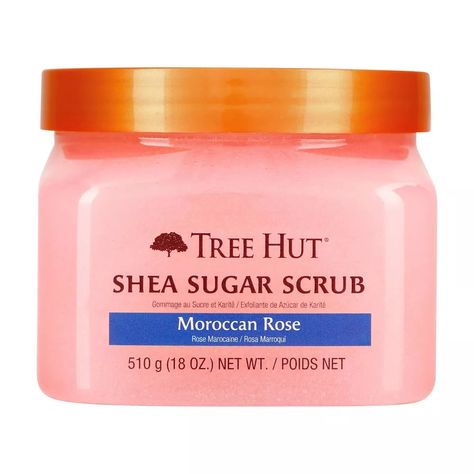 Tree Hut Moroccan Rose, Tree Hut Scrub, Shea Sugar Scrub, Moroccan Rose, Beauty Makeover, Aesthetic Amazon, Moroccan Argan Oil, Exfoliating Body Scrub, Sugar Body Scrub