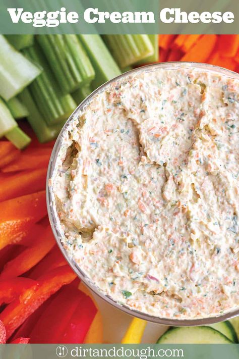 Vegetable Cream Cheese Dip With Bread, Vegetable Cream Cheese, Veggie Cream Cheese, Cream Cheese Spread Recipes, Bagel Spread, Bread Crackers, Flavored Cream Cheeses, Cream Cheese Spread, Cream Cheese Dips