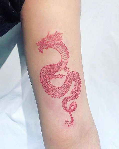 Red dragon tattoo. Full Arm Sleeve Tattoo, Targaryen Tattoo, Red Dragon Tattoo, Dragons Tattoo, Small Dragon Tattoos, Chinese Dragon Tattoos, Dragon Tattoo For Women, Inspiration Tattoos, Red Ink Tattoos