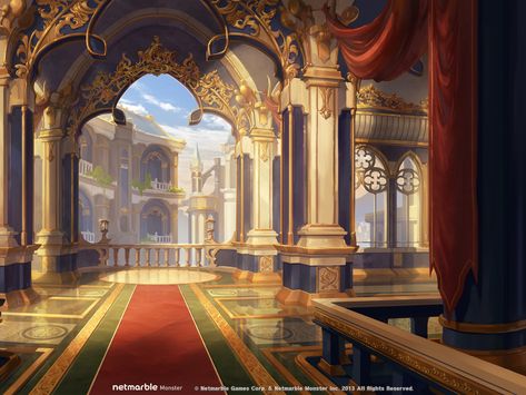 Inside Castles, Interior Concept Art, Castle Interior, Desenhos Love, Castle Background, Anime Places, Episode Backgrounds, Fantasy Rooms, Castles Interior