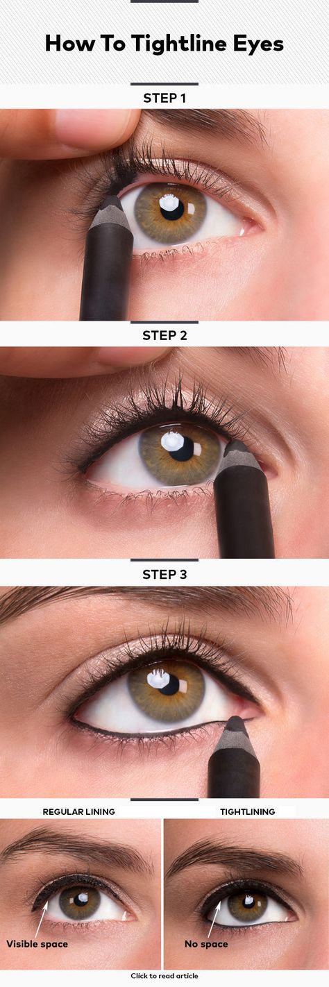 How To Tightline Eyes ~ Tightlining your eyes (also known as "invisible eye liner") is a great way to add subtle definition to your peepers. How To Use Eyeliner, Teknik Makeup, Make Up Mata, Khol Eyeliner, Tutorial Eyeliner, Eyeliner Tips, Eyeliner Hacks, Mekap Mata, Makeup Tip