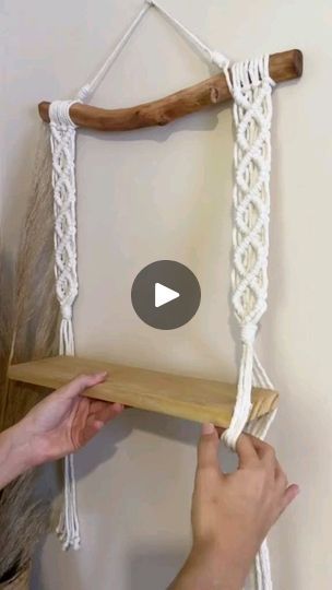 Diy Macrame Shelf Tutorial, Macrame Wall Shelf Tutorial, Macrame Shelf Diy, Makrame Shelf, Macrami Shelf, Shelf Macrame, Macrame Hanging Shelf, Hanging Wood Shelves Macrame, Macrame Shelf