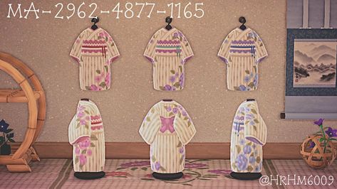 Acnh Kimono, Anch Codes, Daenerys Targaryen Dragons, Acnh Custom Design, Animal Crossing Design Codes, Acnh Outfits, Japanese Town, Ac Codes, Japanese Theme