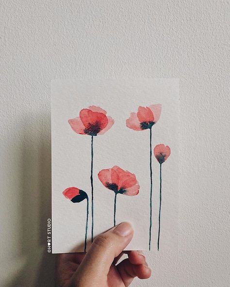 Sketches Abstract, Rose Flowers Drawing, Decoration Craft Ideas, Poppy Flower Drawing, Pot Drawing, Poppy Flower Painting, Watercolor Calendar, Poppy Drawing, Watercolor Flowers Tutorial