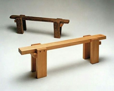 Wood Bench Outdoor, Wooden Benches, Japanese Woodworking, Wood Furniture Design, Furniture Design Chair, Japanese Furniture, Bench Designs, Diy Bench, Wood Joinery