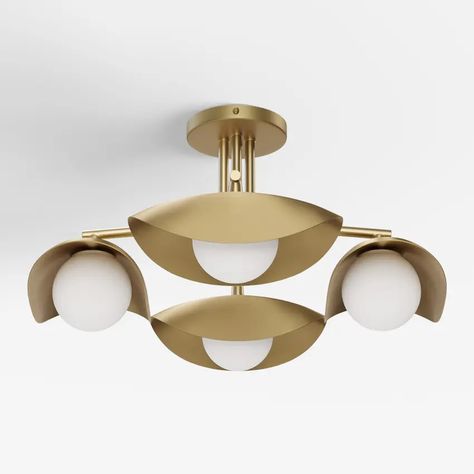 Contemporary, Mid Century & Modern Furniture | Article Office Light Fixture, Mid Century Modern Ceiling Light, Brass Flush Mount Light, Mid Century Modern Home Office, Apartment Lighting, Semi Flushmount, Mid Century Modern Lamps, Bedroom Light Fixtures, Primary Bathroom