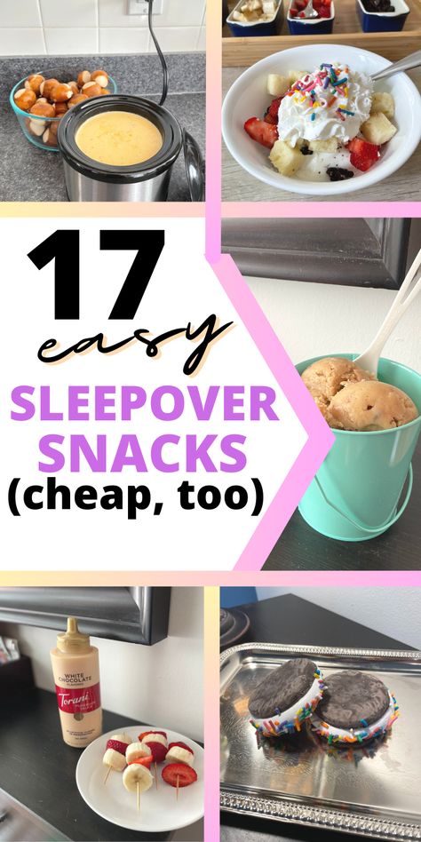 Easy Sleepover Recipes, Slumber Party Cupcake Ideas, Group Baking Ideas, Sleepover Cupcakes Ideas, Slumber Party Treats, Teenage Party Snacks, Sleepover Appetizers, Slumber Party Dinner Ideas, Pajama Party Snacks