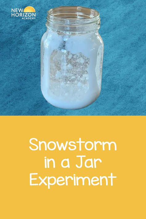 Experience the magic of a winter wonderland through a glass jar with this fun Snowstorm in a Jar STEAM experiment! ❄️✨ Snowstorm In A Jar, Steam Experiments, Childcare Center, Play Based, Chemical Reactions, Science Experiment, Snow Storm, In A Jar, Science Experiments