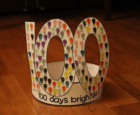 100 Days Of School Project Kindergartens, 100 Días De Clases, 100th Day Of School Crafts, 100s Day, 100 Days Brighter, 100 Day Of School Project, Doodle Bugs, Hat Template, Creative School Project Ideas