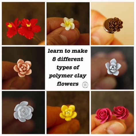 So far I’ve written 19 different jewelry projects. As my 20th tutorial, I thought it would be a good idea to summarize for you many of the polymer clay flowers and plants I introduced before. Consider this as a polymer clay flower crush course! The […] Plants Crystals, Fimo Halloween, Polymer Clay Recipe, Polymer Clay Halloween, Polymer Flowers, Polymer Clay Jewelry Tutorials, Polymer Clay Tools, Clay Polymer, Polymer Clay Diy