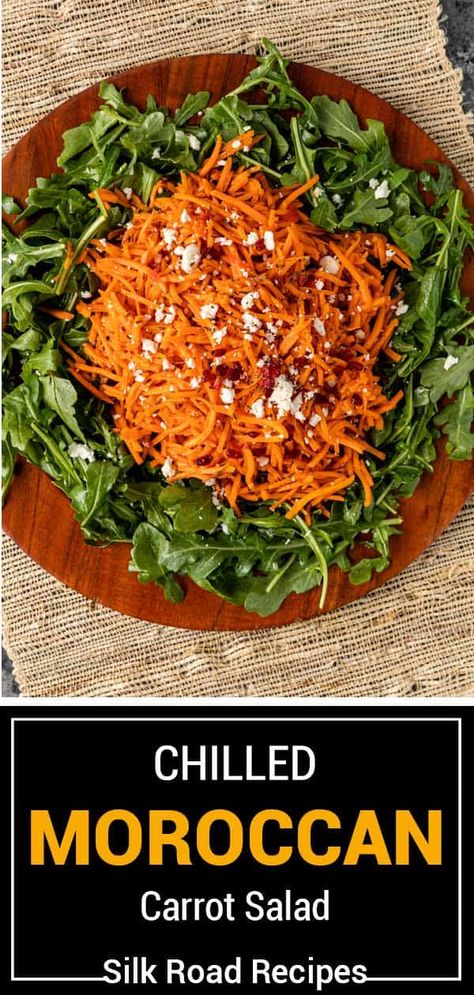 This Moroccan carrot salad is a quick chilled side dish you can make in 10 minutes! Full of spicy shredded harissa carrots and creamy feta. #CarrotSalad #Harissa #QuickSideDish Harissa Carrots, Oil Salad Dressing, Olive Oil Salad Dressing, Marinated Salad, Moroccan Carrot, Moroccan Carrot Salad, Vegetarian Party Food, Olive Oil Salad, Moroccan Carrots