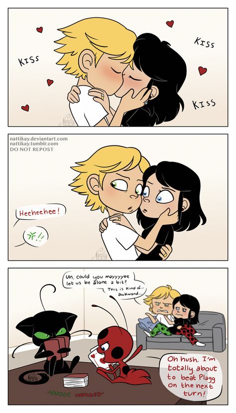 they're used to it by NattiKay Adrienette Comic Cute, Adrienette Comic, Miraculous Marinette, Comics Ladybug, Mlb Comics, Miraculous Ladybug Kiss, Tikki Y Plagg, Adrian And Marinette, Ladybug And Cat Noir