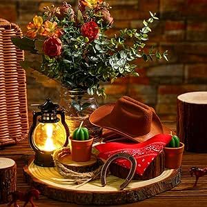 Cowboy Hat Centerpiece, Cowboy Party Centerpiece, Rodeo Party Decor, Rodeo Party Decorations, Western Table Decorations, Western Wedding Centerpieces, Cowboy Centerpieces, Mini Cowboy Hats, Party Decor Centerpieces