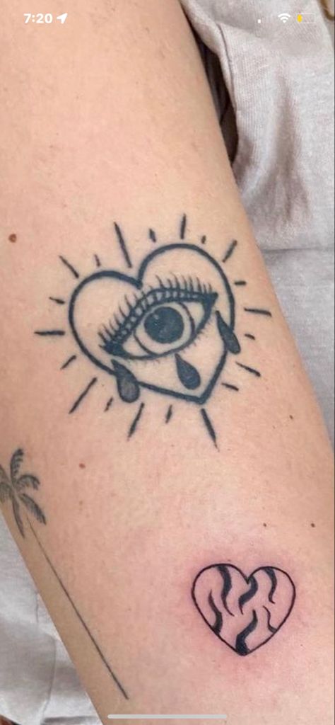 Evil Eye Heart Tattoo, Feminine Eye Tattoo, Heart With Eyes Tattoo, Heart With Eye Tattoo, Eye Heart Tattoo, Spiritual Eye Tattoo, Psychic Tattoo, Heart Eye Tattoo, Evil Eye Tattoo Design