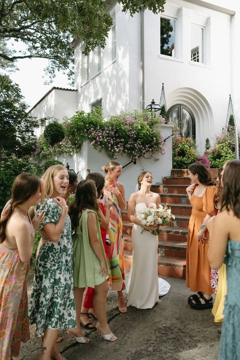 Eclectic Garden Party Bridesmaid Dress Ideas / The Edgemont House Eclectic Wedding Guest Outfit, Garden Party Wedding Guest Dress, Garden Party Chic Outfit, Spring Cocktail Attire, Garden Party Wedding Outfit, Cocktail Wedding Outfit, Formal Garden Party Attire, Garden Party Wedding Bridesmaid, Garden Party Wedding Attire