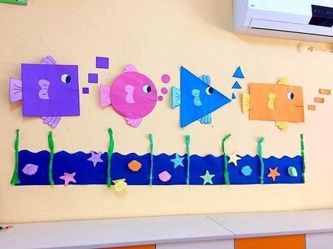 Nursery Class Decoration, School Art Activities, Preschool Decor, School Kids Crafts, School Board Decoration, Preschool Classroom Decor, Kindergarden Activities, Kindergarten Learning Activities, Preschool Arts And Crafts