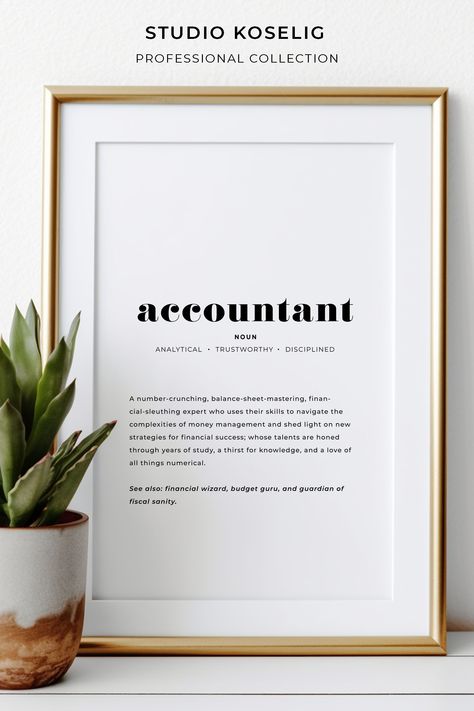 Printable Accountant Definition Print: A stylish and professional wall art celebrating accountants. Perfect for home offices and workspaces. Great accountant gift idea and CPA gift. Get inspired with this unique decor piece. High School Academic Advisor, Academic Advisor Office Decor, College Counselor Office Decor, College Advisor Office Decor, Academic Advisor, Computer Science Gifts, Professional Gift Ideas, Academic Advising, Counseling Office