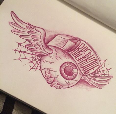 Flying Eyeball Tattoo, Flying Eyeball, Eyeball Tattoo, Cartoon Tattoos, Tattoo Ideas, Tattoos, Quick Saves, Art